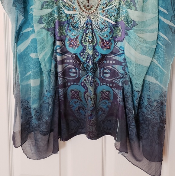 NWOT One World Boho Top - Picture 2 of 3
